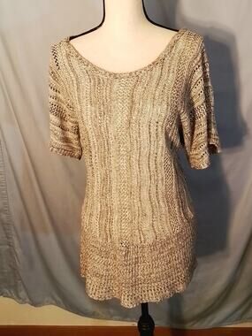 A Knitch Above brown open knit sweater